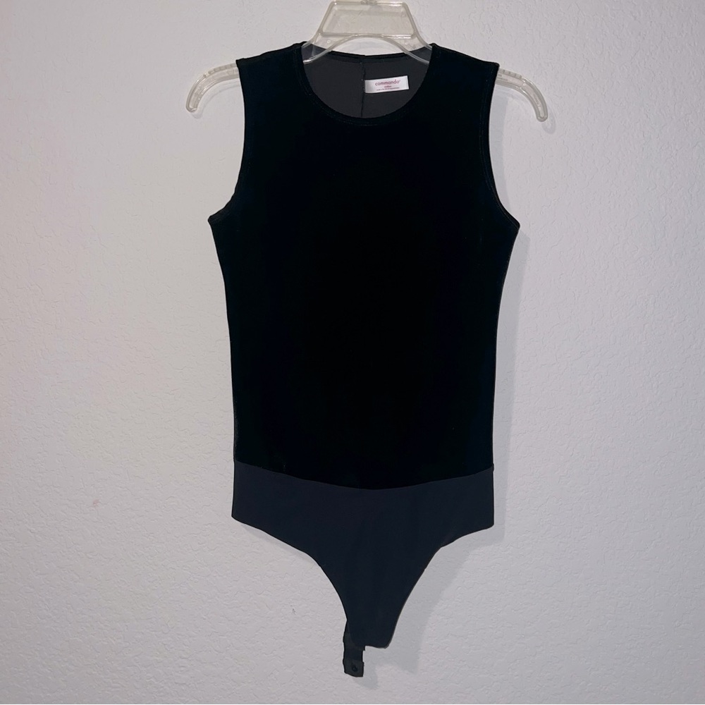 Commando black velvet sleeveless bodysuit